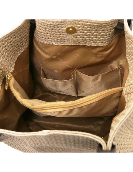 TL KeyLuck - Borsa Shopping in Pelle Stampa Intrecciata